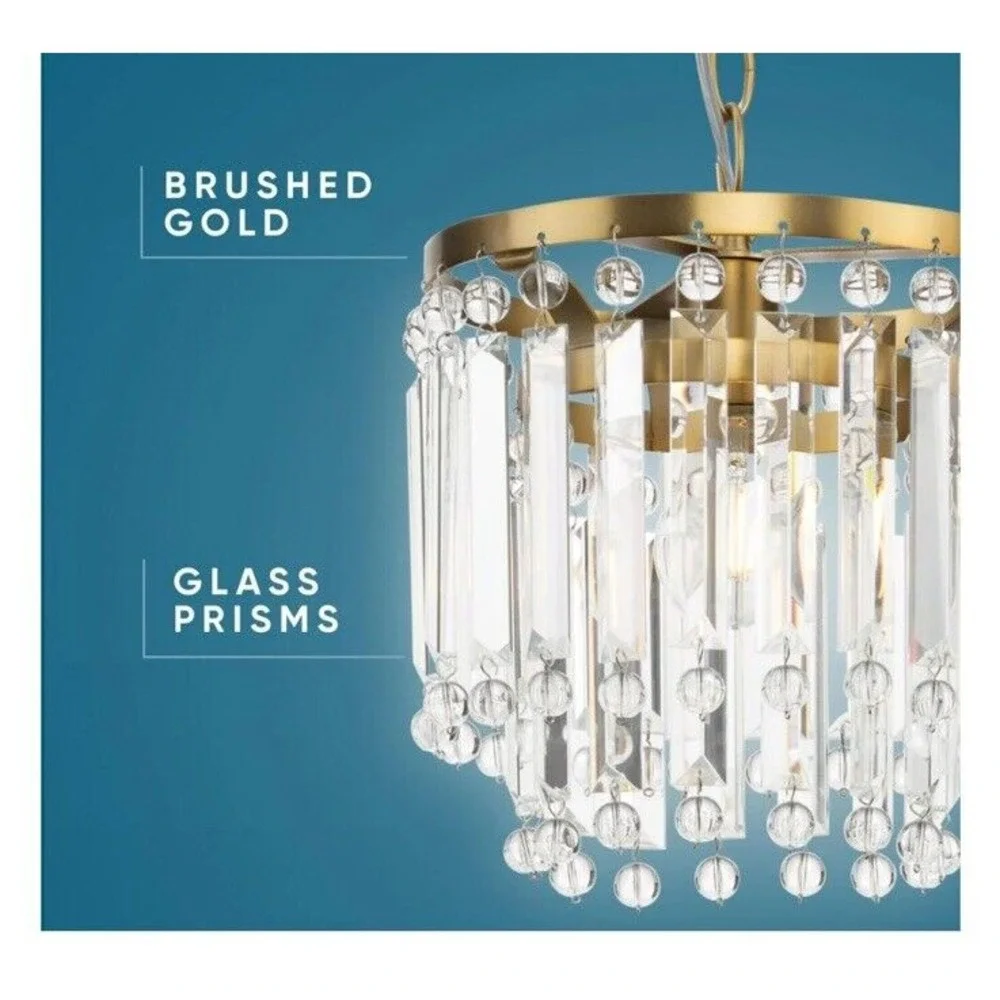 (New) Avec Cerise Collection Luxery Brushed Gold Pendant‎  Chandelier Light